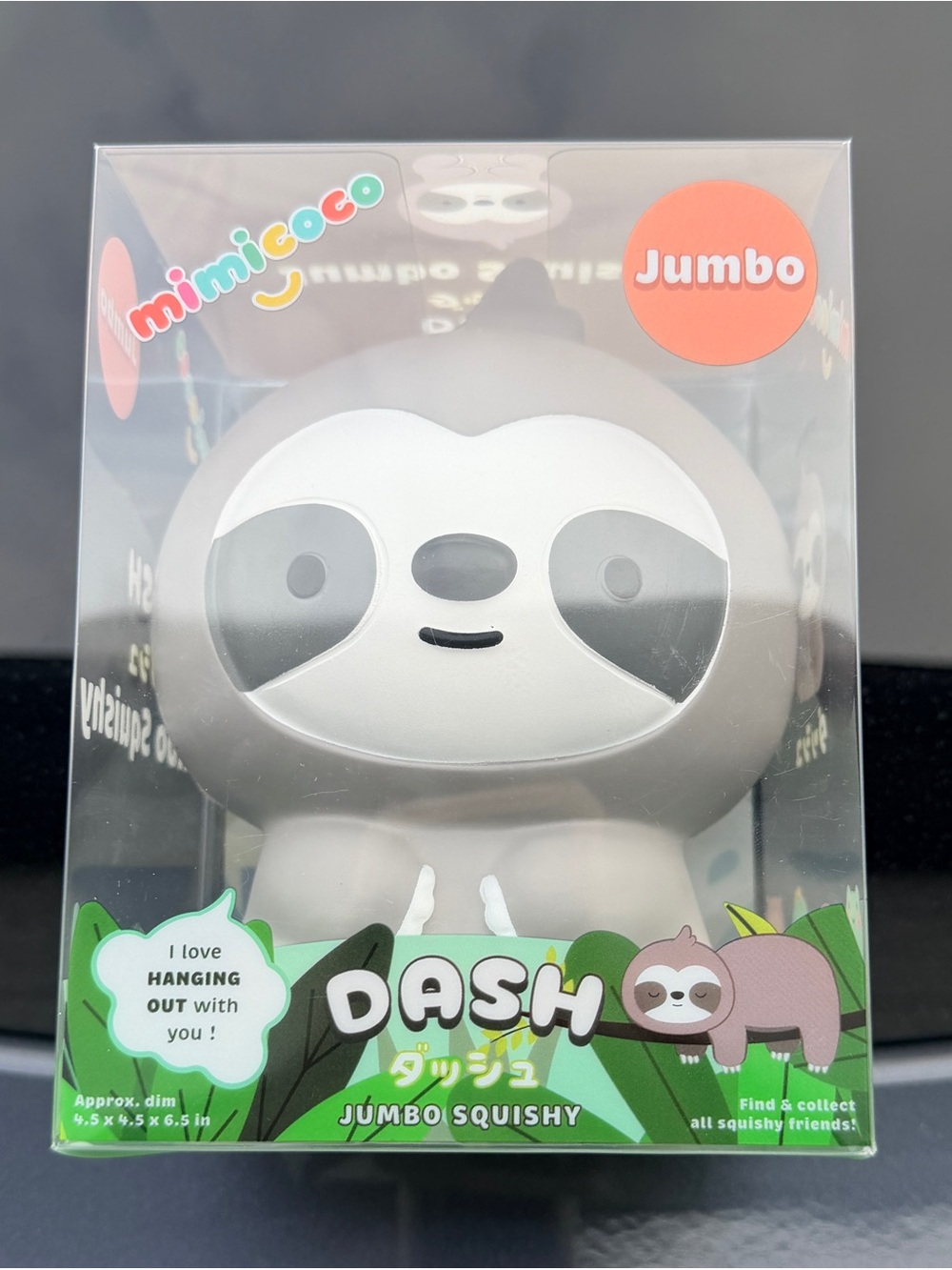 MIMI & COCO Dash Jumbo Squishy Sloth - Gray & White